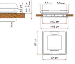 Tagluge "Fiamma Vent" (50x50cm)