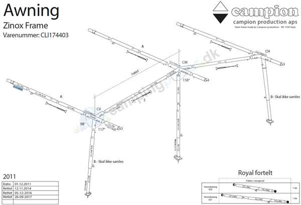 Camp-let Royal Zinox A-overligger solsejl og telt