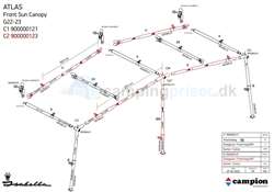 Mega stel Frontsolsejl ATLAS  G22-23 C2