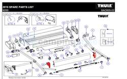 Thule 9200 markise endekapper front  H + V, farve hvid