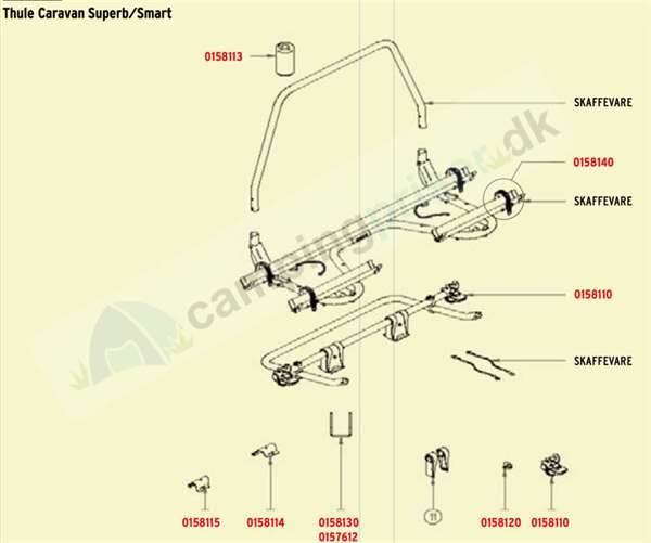 Thule Caravan cykelholder Endestykke + strop.