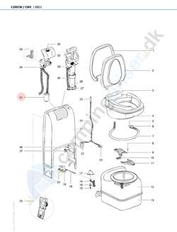 Vandpumpe til Thetford toilet C200CW - C200CWE