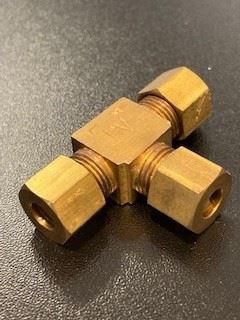 T-stykke 6 x 6 x 6 mm, messing